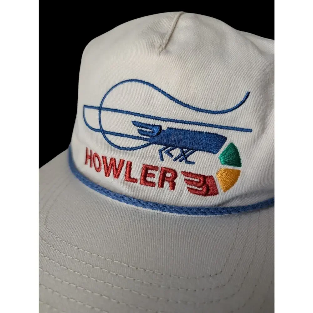 Howler Bros White Skrimp Snapback Hat Cap One Size Twill Shrimp Logo Fishing